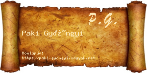 Paki Gyöngyi névjegykártya